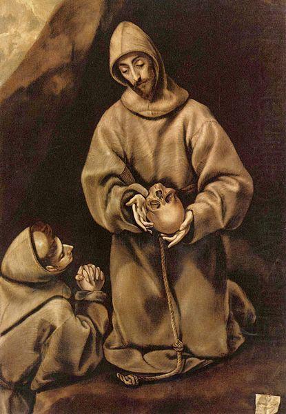 El Greco Hl. Franziskus und Bruder Leo, uber den Tod meditierend china oil painting image